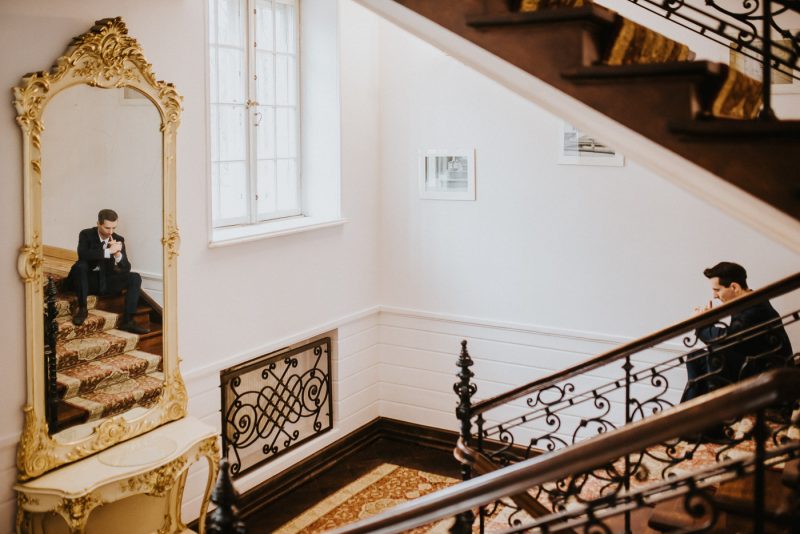 Przystojny Pan Młody pałac w Jabłonnie